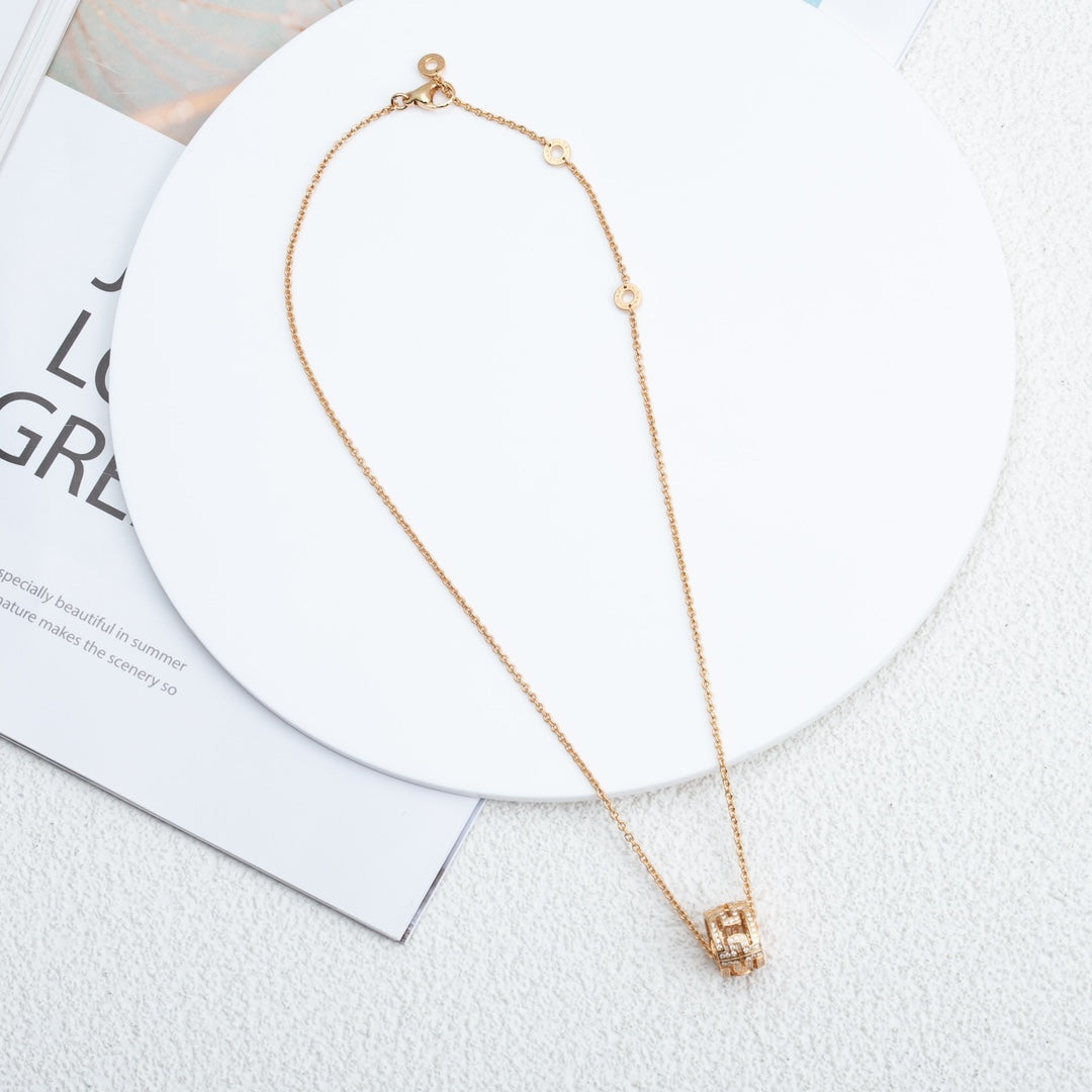 [⭐Mirelle]PARENTESI NECKLACE PINK GOLD DIAMOND