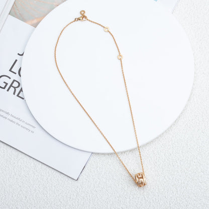 [⭐Mirelle]PARENTESI NECKLACE PINK GOLD DIAMOND