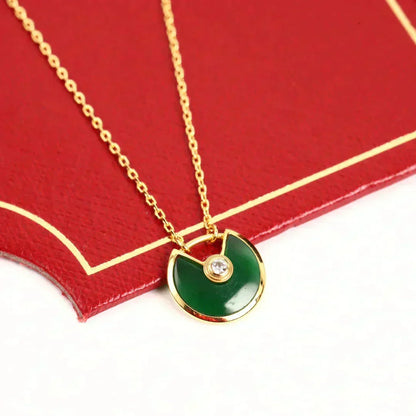 [⭐Mirelle]AMULETTE GOLD MALACHITE NECKLACE