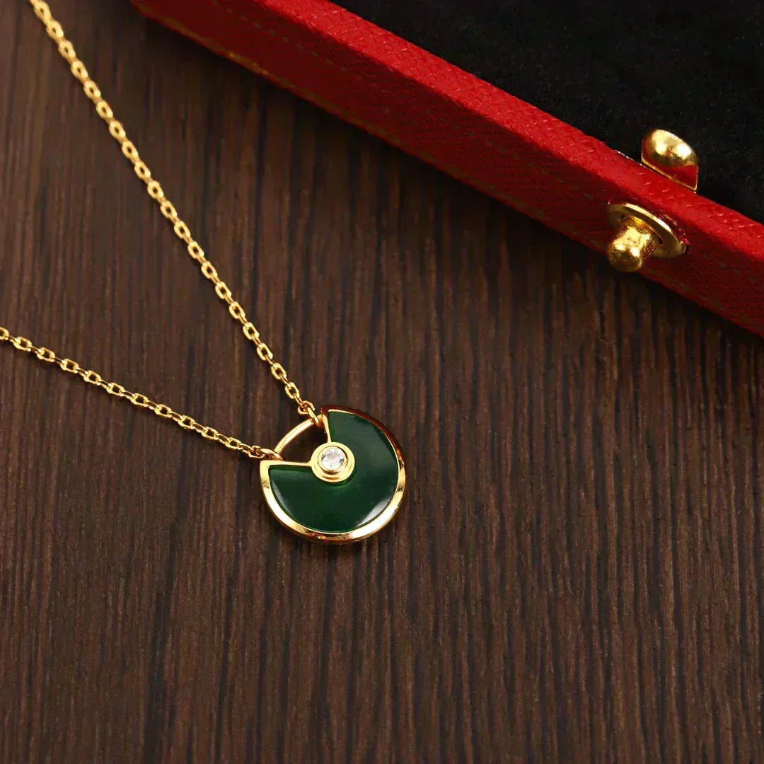 [⭐Mirelle]AMULETTE GOLD MALACHITE NECKLACE