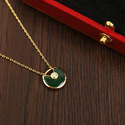[⭐Mirelle]AMULETTE GOLD MALACHITE NECKLACE