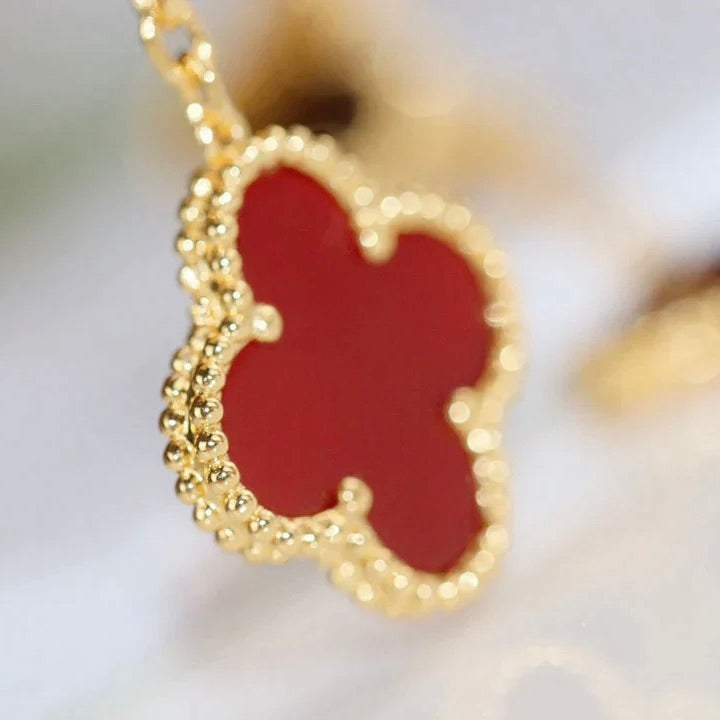 [⭐Mirelle]CLOVER  2 MOTIF  TIGER EYE CARNELIAN EARRINGS