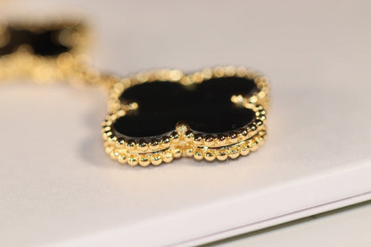 [⭐Mirelle]CLOVER EARRINGS GOLD ONYX MOP 3 MOTIF