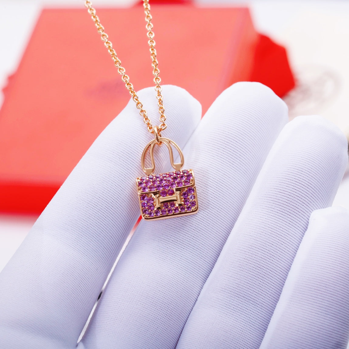 [⭐Mirelle]CONSTANCE PEDANT PURPLE DIAMOND NECKLACE