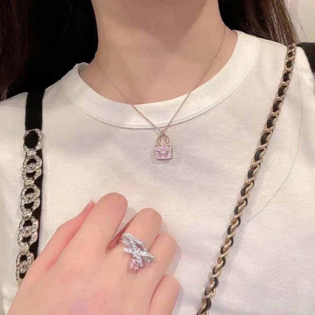[⭐Mirelle]CONSTANCE PEDANT PURPLE DIAMOND NECKLACE