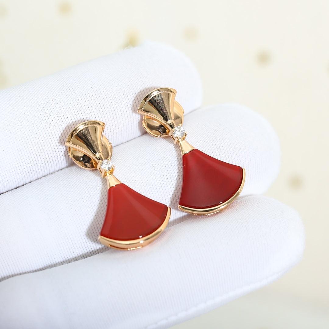 [⭐Mirelle]DREAM Carnelian PINK GOLD EARRINGS