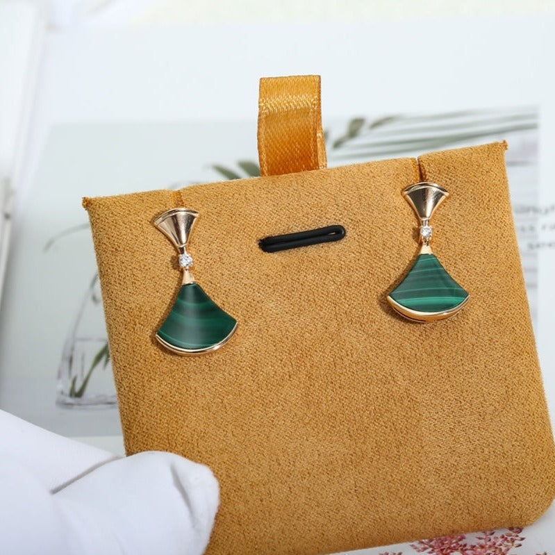 [⭐Mirelle]DREAM MALACHITE PINK GOLD EARRINGS