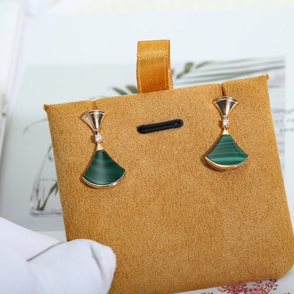[⭐Mirelle]DREAM MALACHITE PINK GOLD EARRINGS