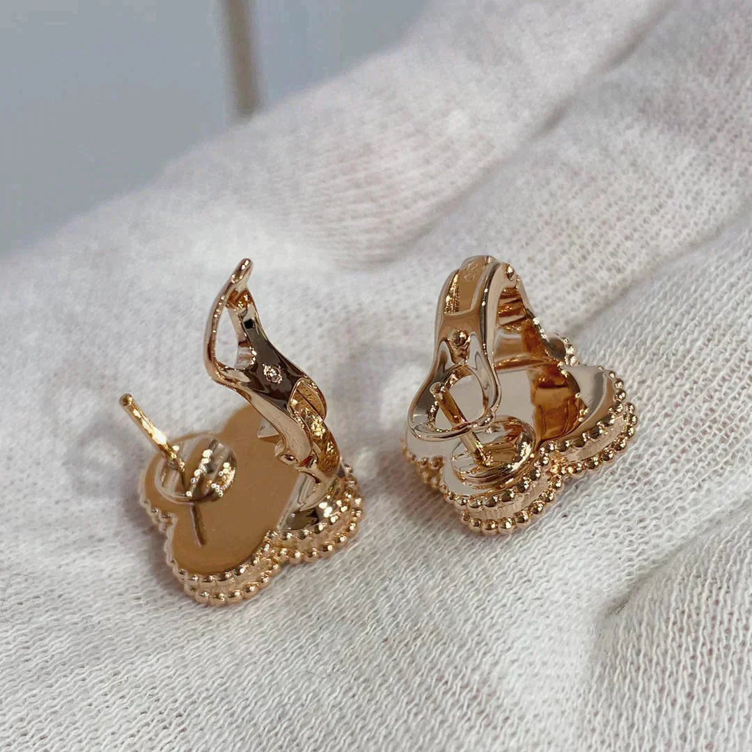 [⭐Mirelle]CLOVER MEDIUM 1 MOTIFS CARNELIAN  DIAMOND earrings