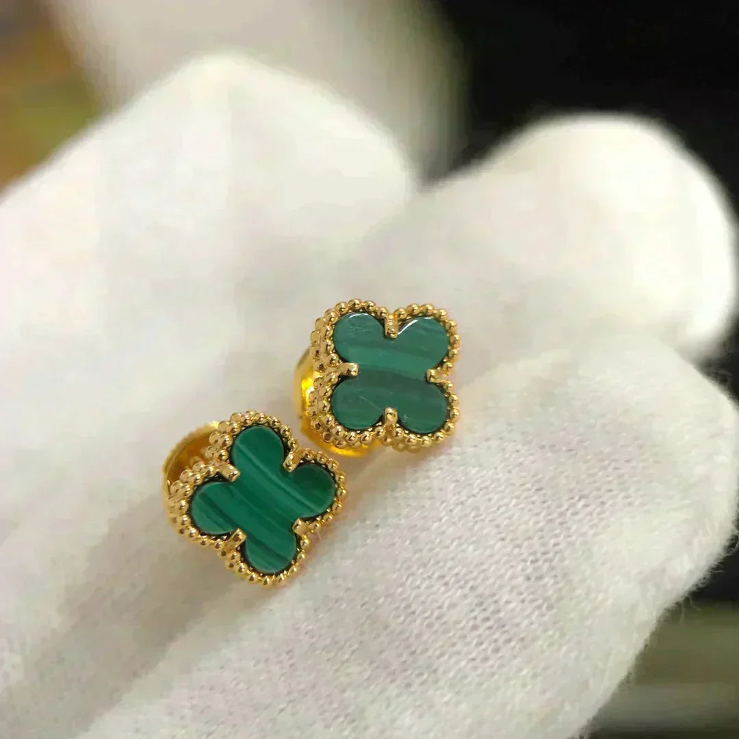 [⭐Mirelle]CLOVER MINI 9.5MM MALACHITE  EARRINGS
