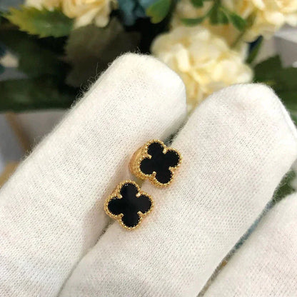 [⭐Mirelle]CLOVER MINI 9.5MM BLACK MOP EARRINGS