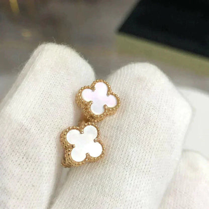 [⭐Mirelle]CLOVER MINI 9.5MM WHITE MOP EARRINGS