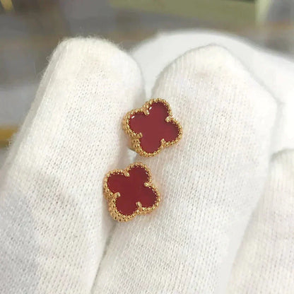[⭐Mirelle]CLOVER MINI 9.5MM CARNELIAN EARRINGS