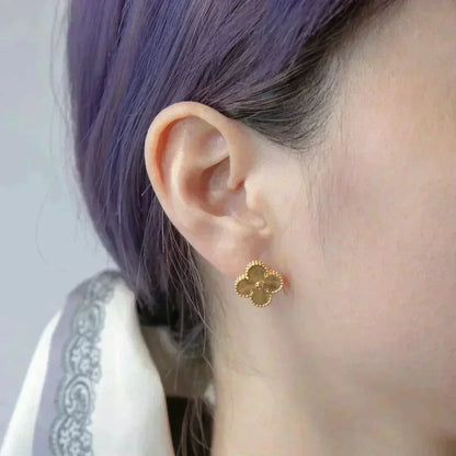 [⭐Mirelle]CLOVER MEDIUM 1 MOTIFS LASER EARRINGS