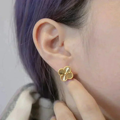 [⭐Mirelle]CLOVER MEDIUM 1 MOTIFS LASER EARRINGS