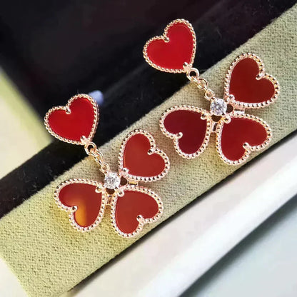 [⭐Mirelle]SWEET CLOVER CARNELIAN EARRINGS