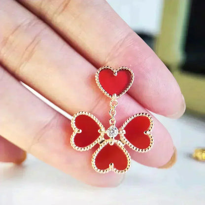 [⭐Mirelle]SWEET CLOVER CARNELIAN EARRINGS