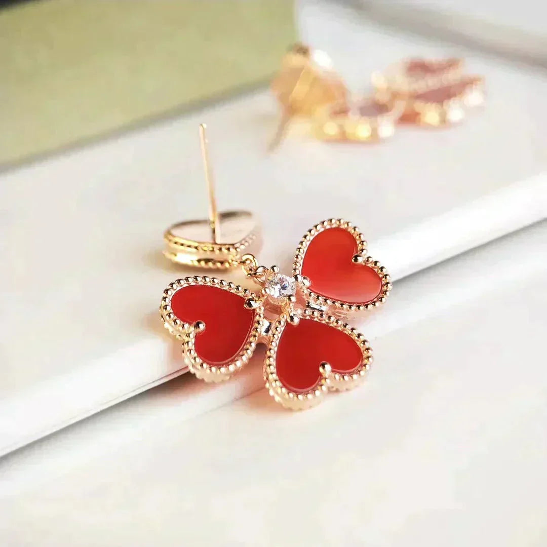 [⭐Mirelle]SWEET CLOVER CARNELIAN EARRINGS