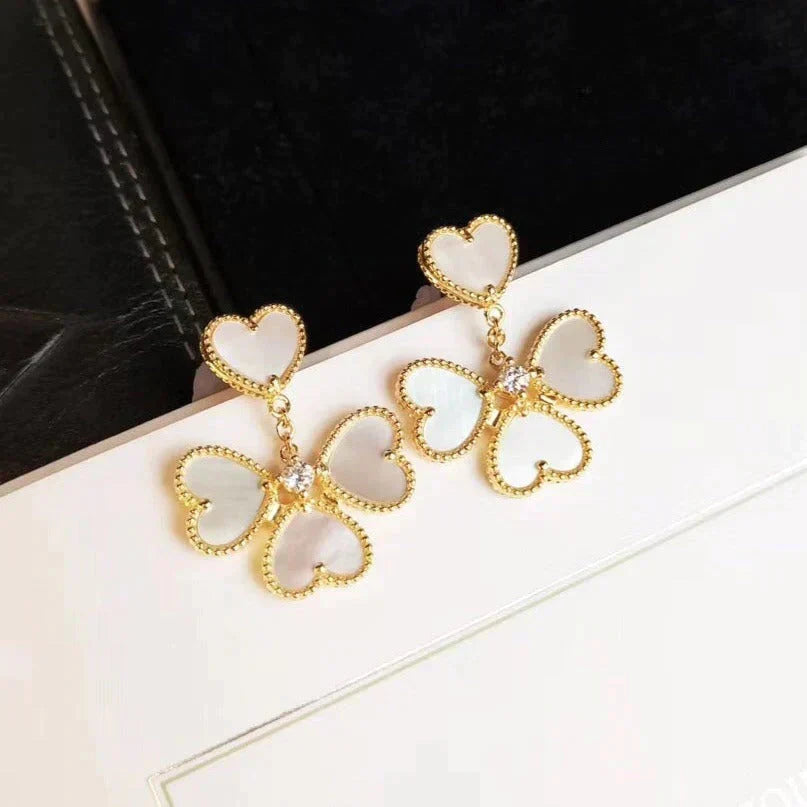 [⭐Mirelle]CLOVER SWEET WHITE MOP EARRINGS
