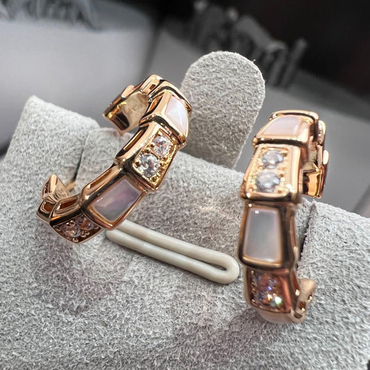 [⭐Mirelle]SERPENTI MOP PINK GOLD EARRINGS