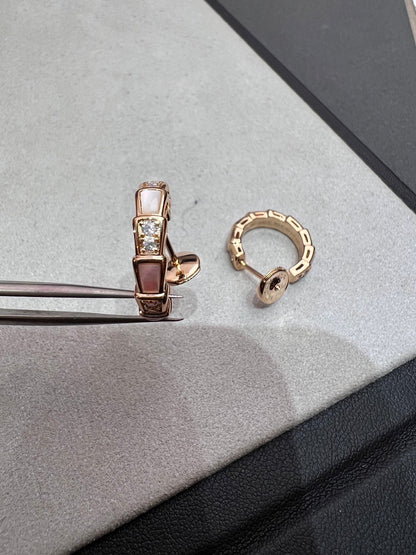 [⭐Mirelle]SERPENTI MOP PINK GOLD EARRINGS