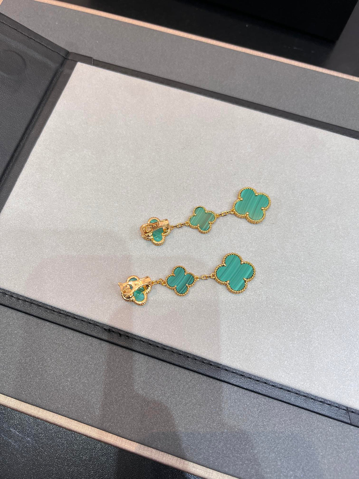 [⭐Mirelle]CLOVER MALACHITE 3 MOTIFS GOLD