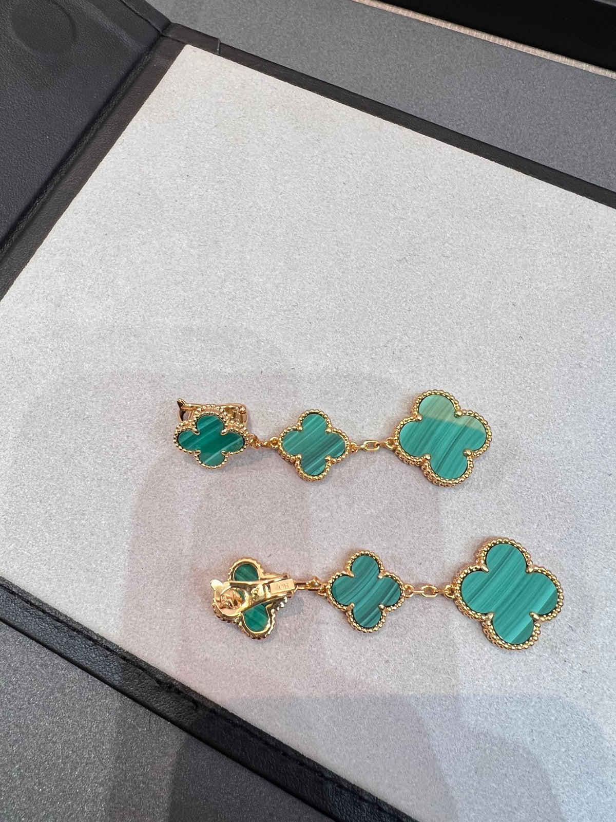 [⭐Mirelle]CLOVER MALACHITE 3 MOTIFS GOLD