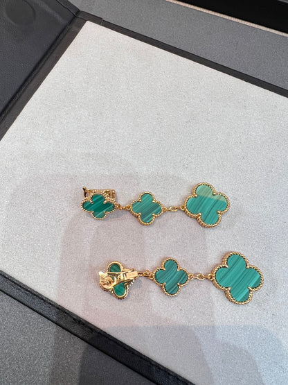 [⭐Mirelle]CLOVER MALACHITE 3 MOTIFS GOLD