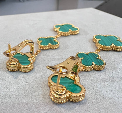 [⭐Mirelle]CLOVER MALACHITE 3 MOTIFS GOLD