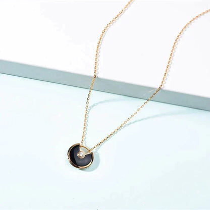 [⭐Mirelle]AMULETTE GOLD CARNELIAN ONYX NECKLACE