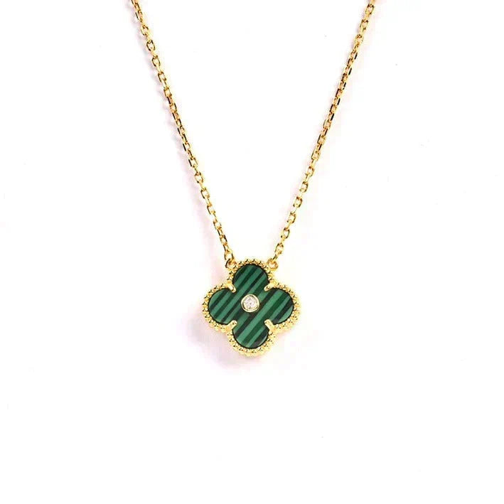 [⭐Mirelle]CLOVER 15MM DIAMOND TURQUOISE NECKLACE