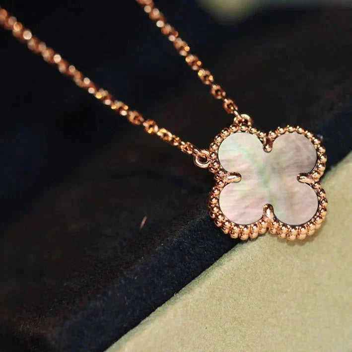 [⭐Mirelle]CLOVER 15MM  GRAY MOTHER OF PEARL NECKLACE