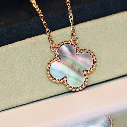 [⭐Mirelle]CLOVER 15MM  GRAY MOTHER OF PEARL NECKLACE