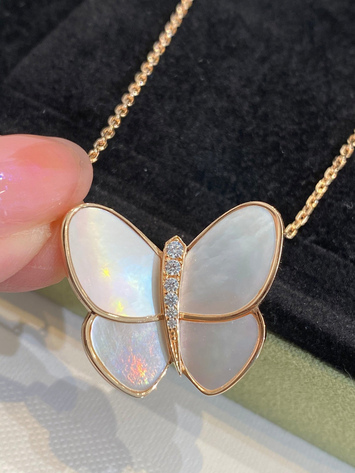 [⭐Mirelle]BUTTERFLY GOLD MOP DIAMOND NECKLACE