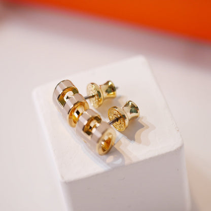 [⭐Mirelle]MINI POP H GOLD EARRINGS GREY