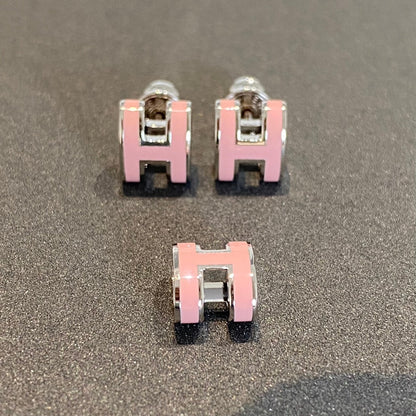 [⭐Mirelle]MINI POP H SILVER EARRINGS PINK