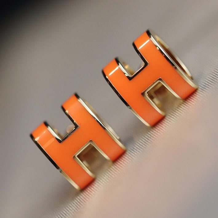 [⭐Mirelle]MINI POP H EARRINGS ORANGE