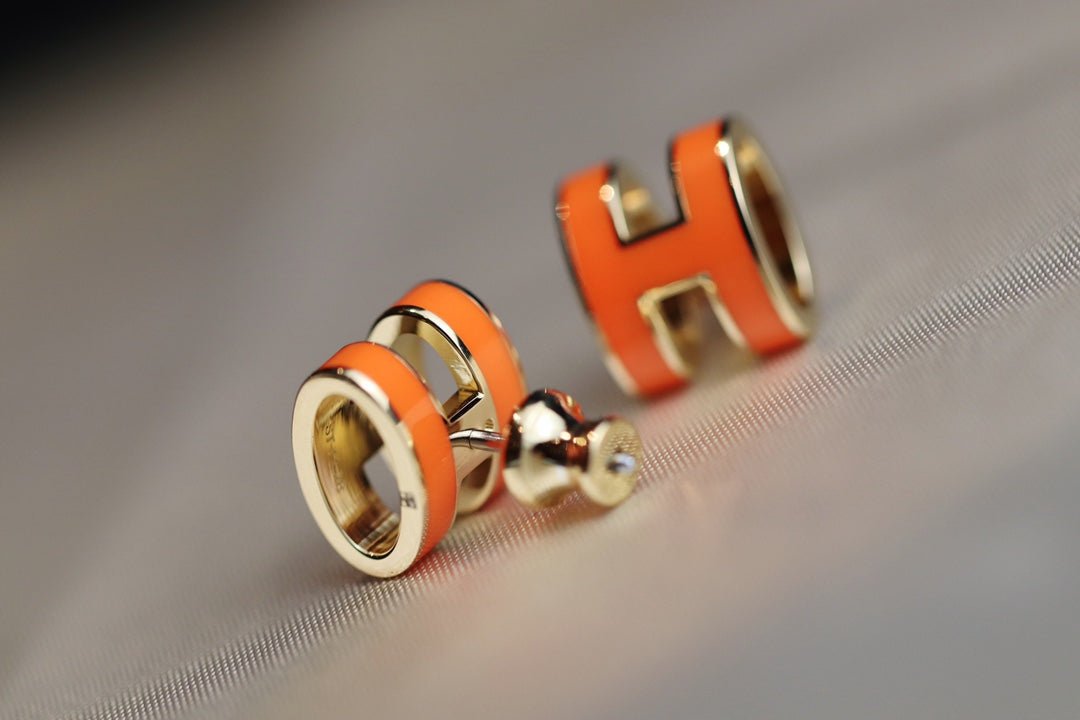 [⭐Mirelle]MINI POP H EARRINGS ORANGE