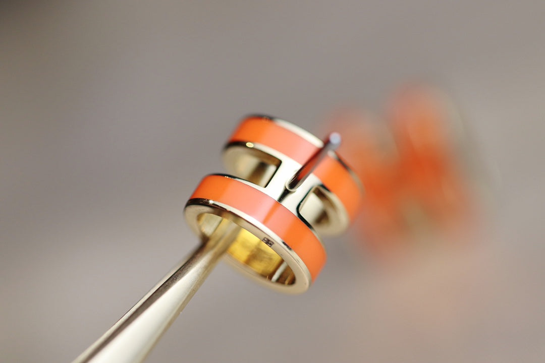 [⭐Mirelle]MINI POP H EARRINGS ORANGE