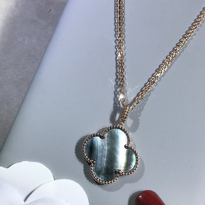 [⭐Mirelle]CLOVER 25MM GOLD DARK MOP BIG CLOVER NECKLACE