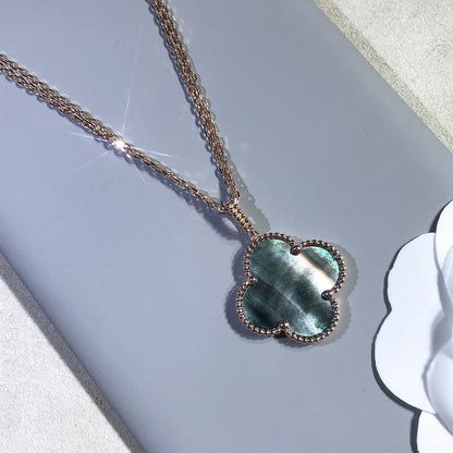 [⭐Mirelle]CLOVER 25MM GOLD DARK MOP BIG CLOVER NECKLACE