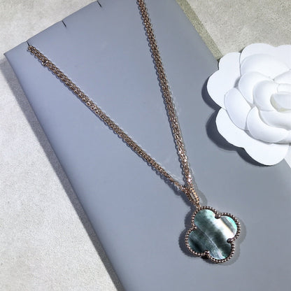 [⭐Mirelle]CLOVER 25MM GOLD DARK MOP BIG CLOVER NECKLACE