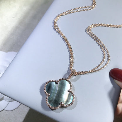 [⭐Mirelle]CLOVER 25MM GOLD DARK MOP BIG CLOVER NECKLACE