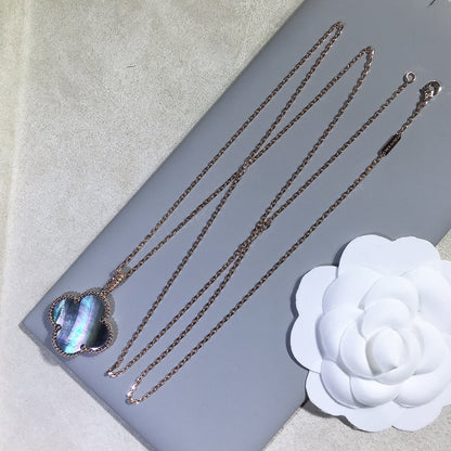 [⭐Mirelle]CLOVER 25MM GOLD DARK MOP BIG CLOVER NECKLACE