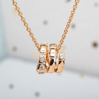 [⭐Mirelle]SERPENTI PINK GOLD NECKLACE DIAMOND