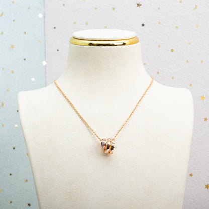 [⭐Mirelle]SERPENTI PINK GOLD NECKLACE DIAMOND