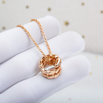 [⭐Mirelle]SERPENTI PINK GOLD NECKLACE DIAMOND