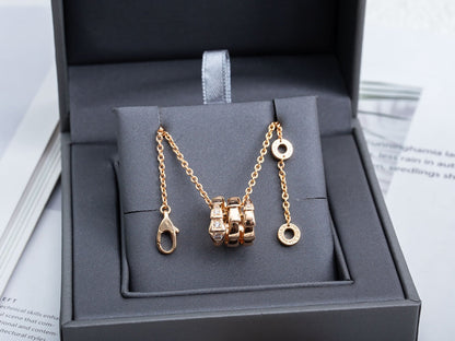 [⭐Mirelle]SERPENTI PINK GOLD NECKLACE DIAMOND