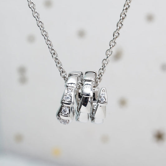 [⭐Mirelle]SERPENTI SILVER NECKLACE DIAMOND