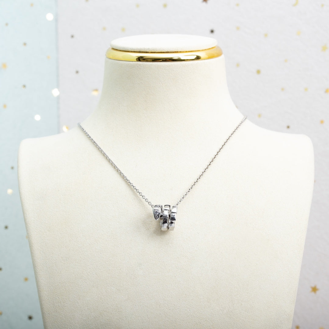 [⭐Mirelle]SERPENTI SILVER NECKLACE DIAMOND
